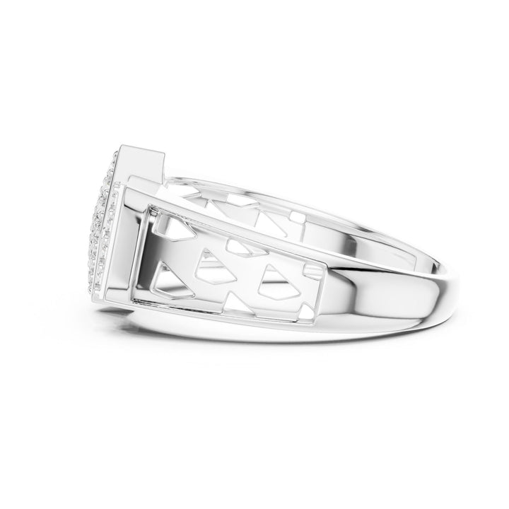 Round Cut Lab Grown Diamond Cluster Ring, 0.35ct Total, Solid Gold