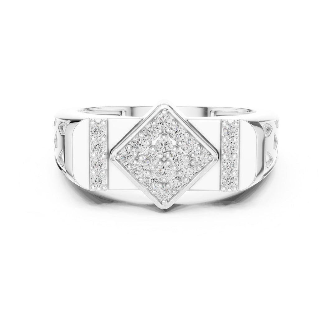 Round Cut Lab Grown Diamond Cluster Ring, 0.35ct Total, Solid Gold
