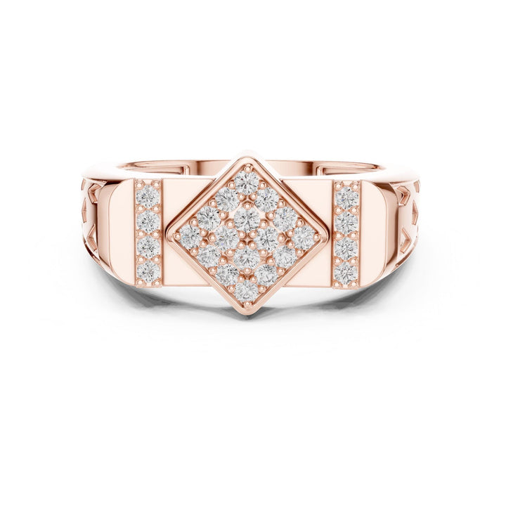Round Cut Lab Grown Diamond Cluster Ring, 0.35ct Total, Solid Gold