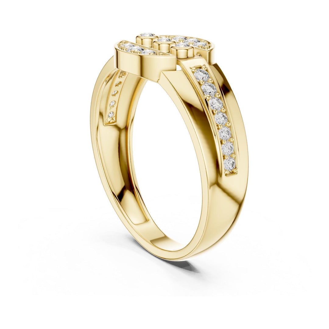 Round Cut Lab Grown Diamond Half Eternity Band, 0.32ct Total, Solid Gold