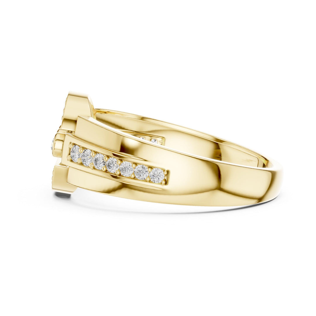 Round Cut Lab Grown Diamond Half Eternity Band, 0.32ct Total, Solid Gold