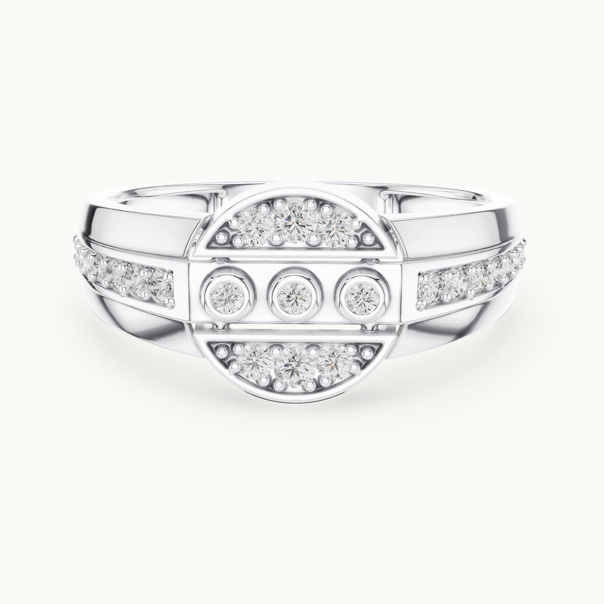 Round cut lab-grown diamond half eternity band, 0.32 CT TW, solid gold, view 6