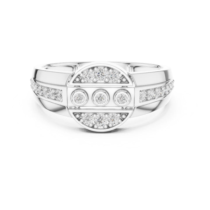 Round Cut Lab Grown Diamond Half Eternity Band, 0.32ct Total, Solid Gold
