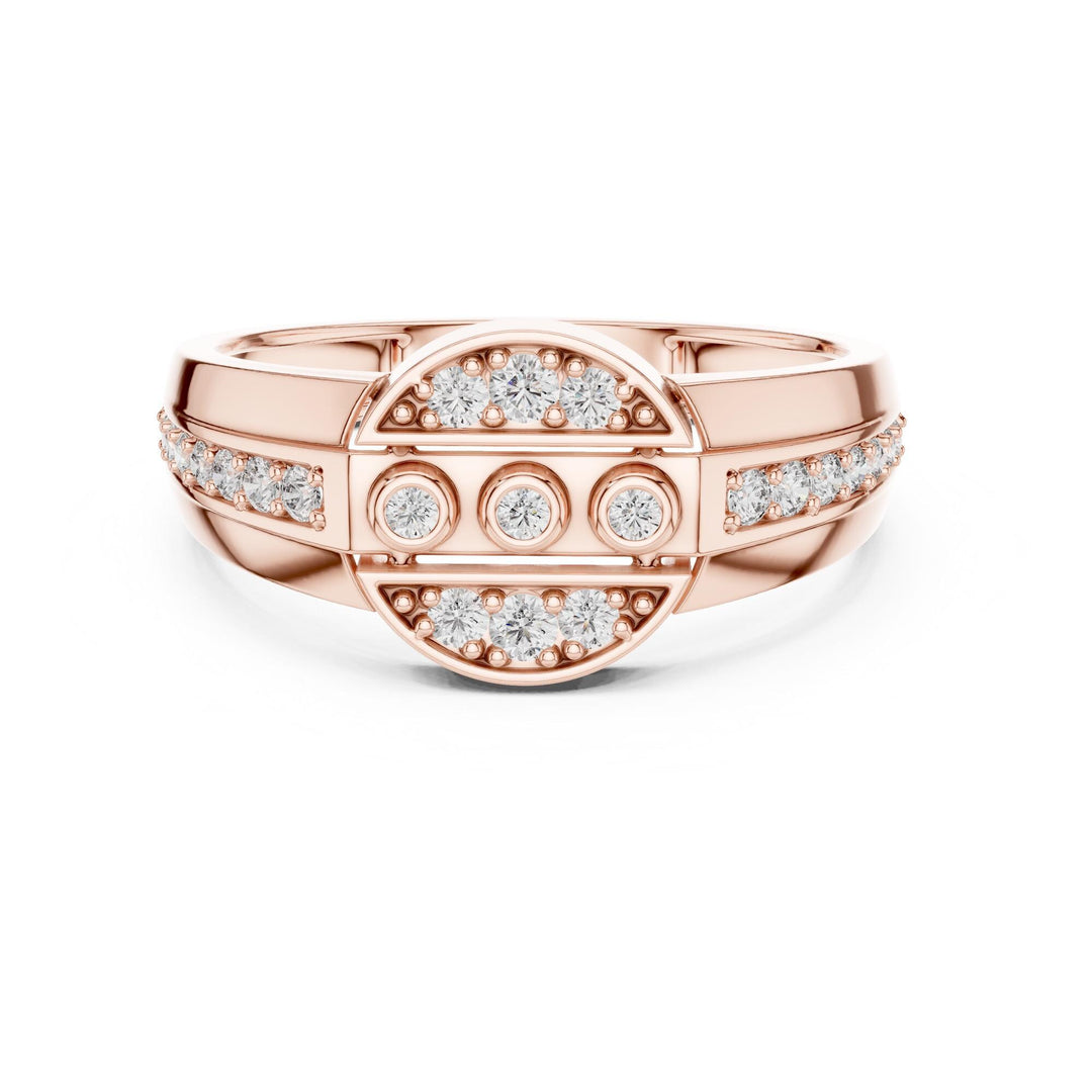 Round Cut Lab Grown Diamond Half Eternity Band, 0.32ct Total, Solid Gold