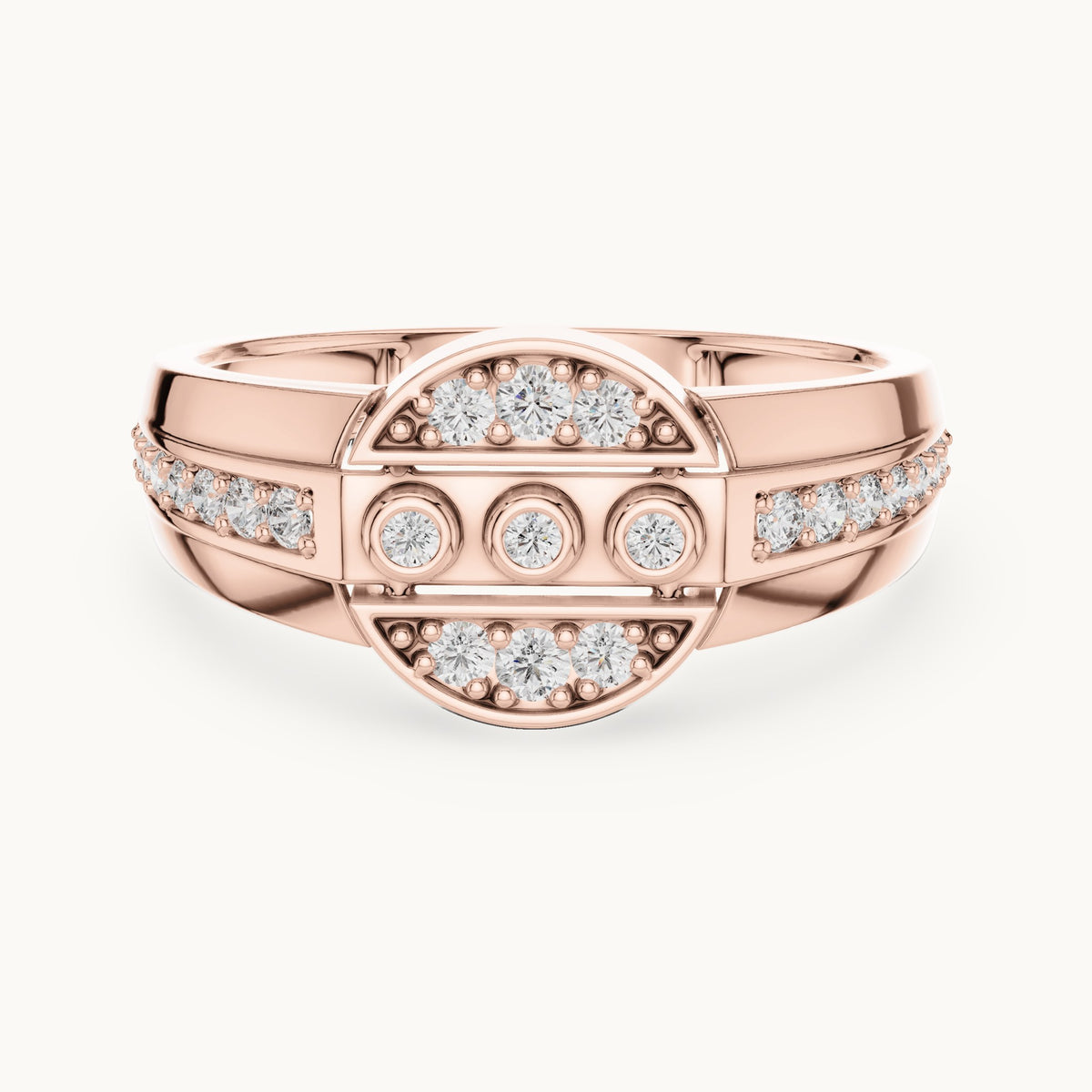 Round cut lab-grown diamond half eternity band, 0.32 CT TW, solid gold, view 9