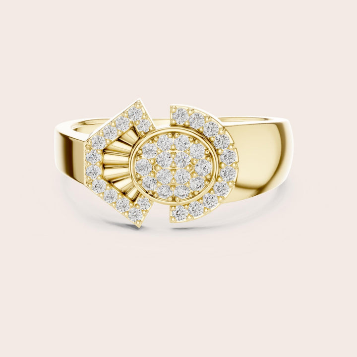 Round Cut Lab Grown Diamond Cluster Ring, 0.34ct Total, Solid Gold