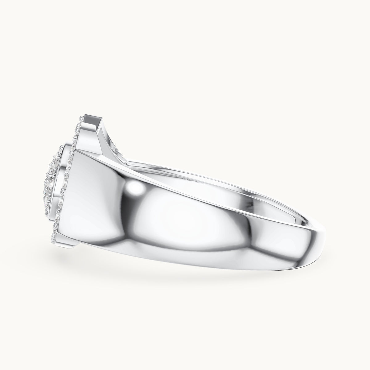 Round cut lab-grown diamond cluster ring in 14K white gold, 0.34 CT TW, view 2