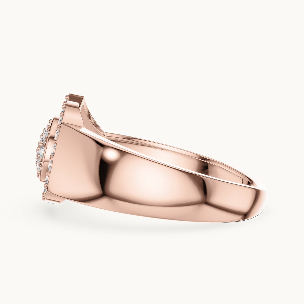 Round cut lab-grown diamond cluster ring in 14K rose gold, 0.34 CT TW, view 2