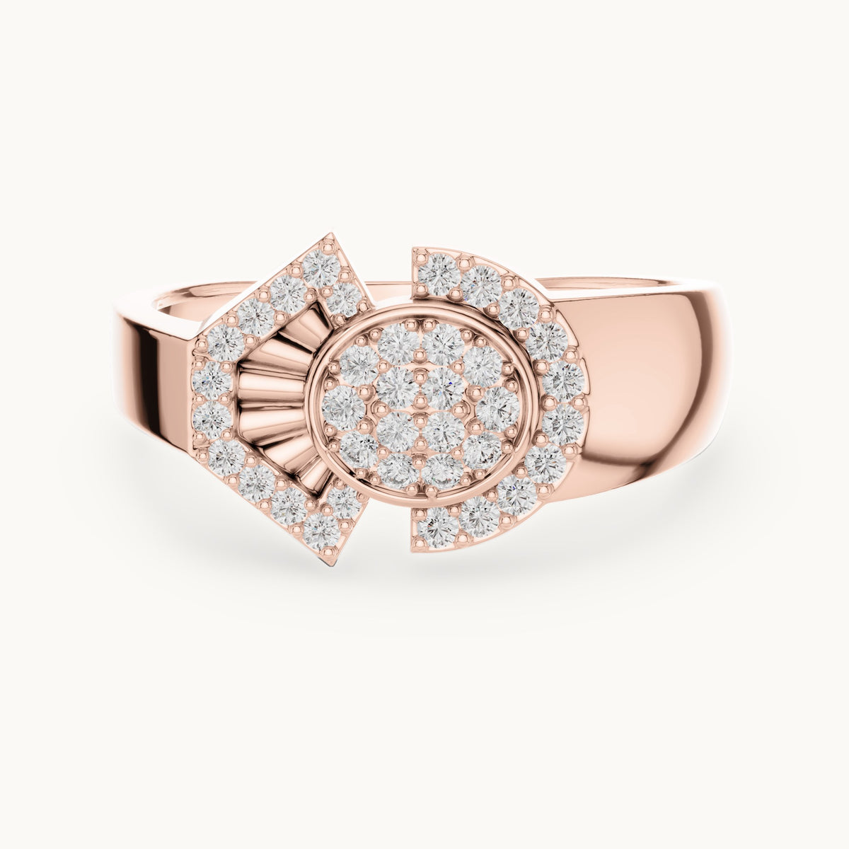 Round cut lab-grown diamond cluster ring in 14K rose gold, 0.34 CT TW, view 3