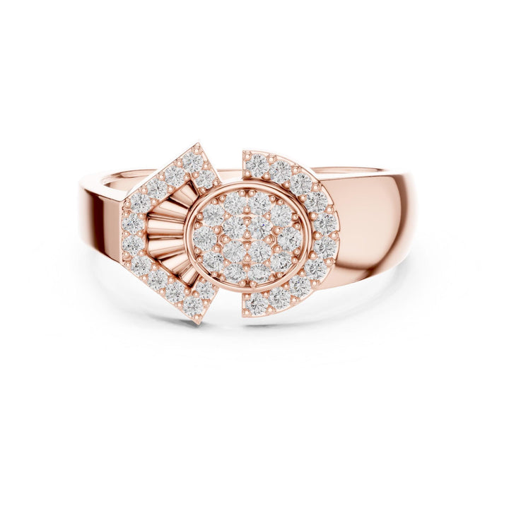 Round Cut Lab Grown Diamond Cluster Ring, 0.34ct Total, Solid Gold