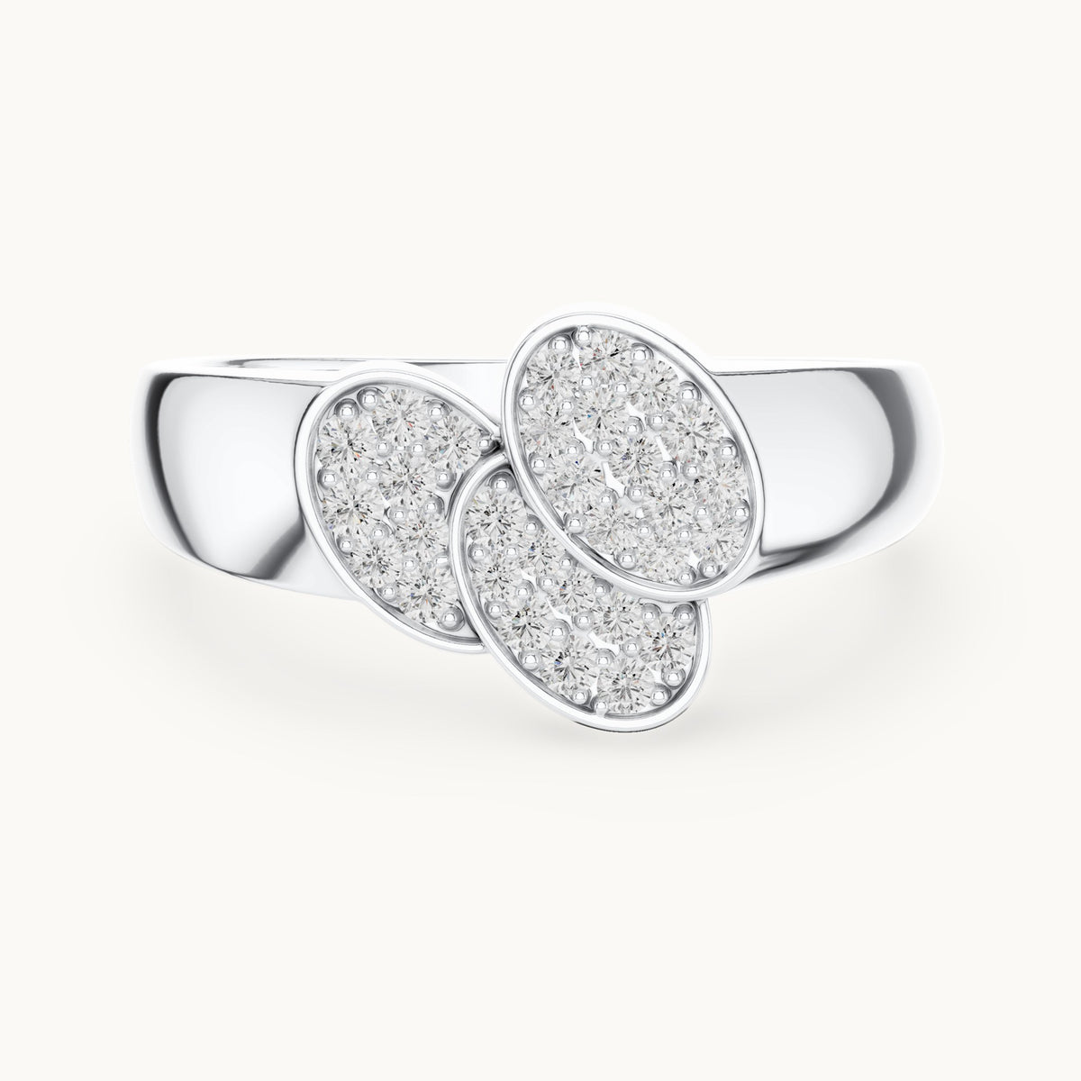 Round Cut Lab Grown Diamond Cluster Ring, 0.34ct Total, Solid Gold