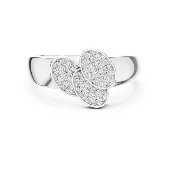 Round Cut Lab Grown Diamond Cluster Ring, 0.34ct Total, Solid Gold
