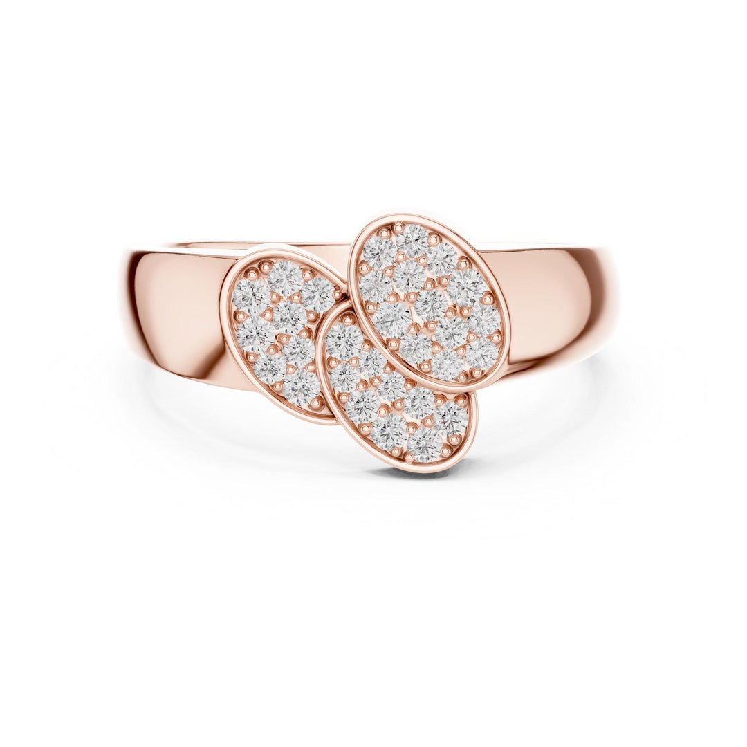 Round Cut Lab Grown Diamond Cluster Ring, 0.34ct Total, Solid Gold