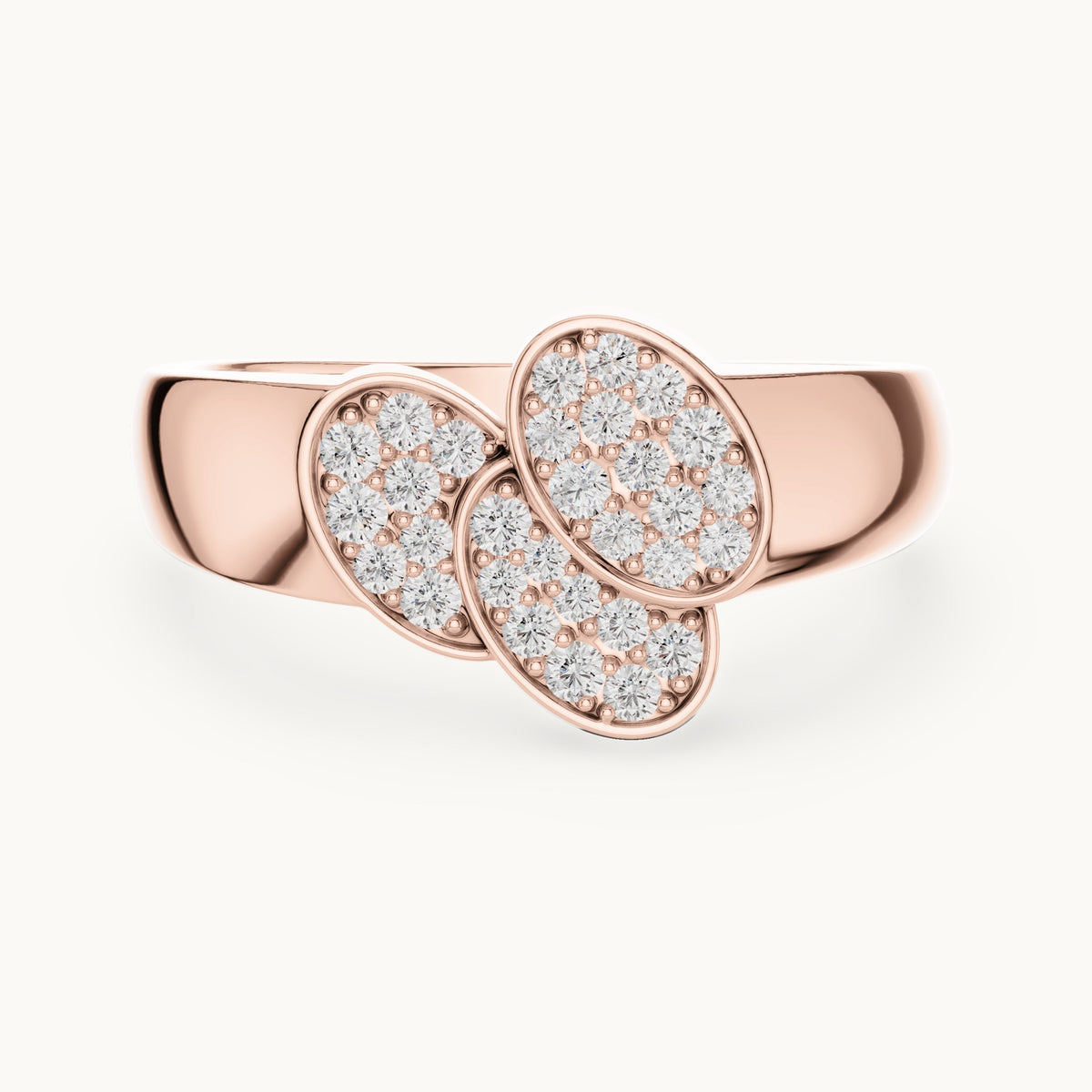 Round Cut Lab Grown Diamond Cluster Ring, 0.34ct Total, Solid Gold