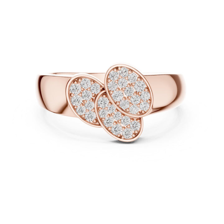 Round Cut Lab Grown Diamond Cluster Ring, 0.34ct Total, Solid Gold