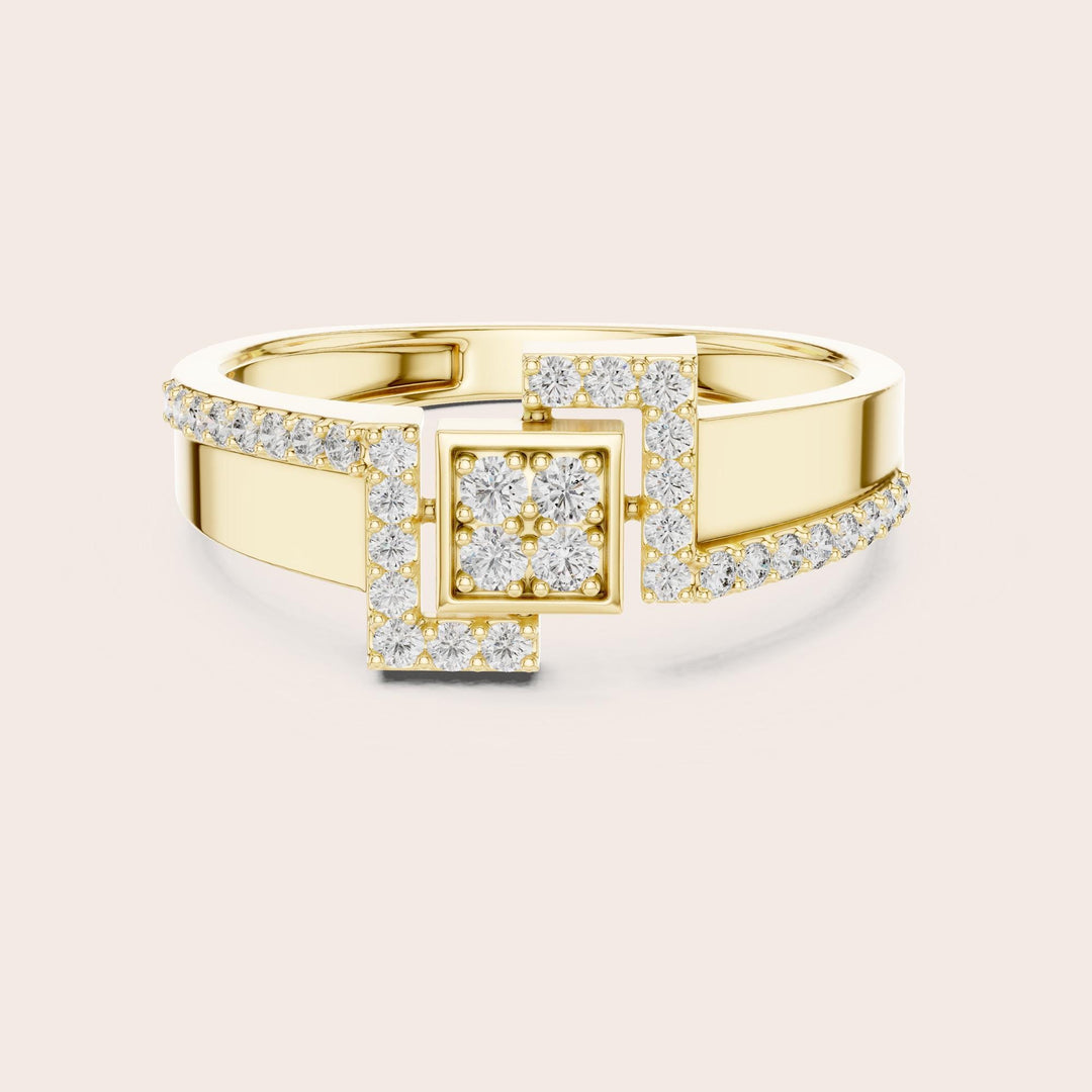 Round Cut Lab Grown Diamond Half Eternity Band, 0.33ct Total, Solid Gold