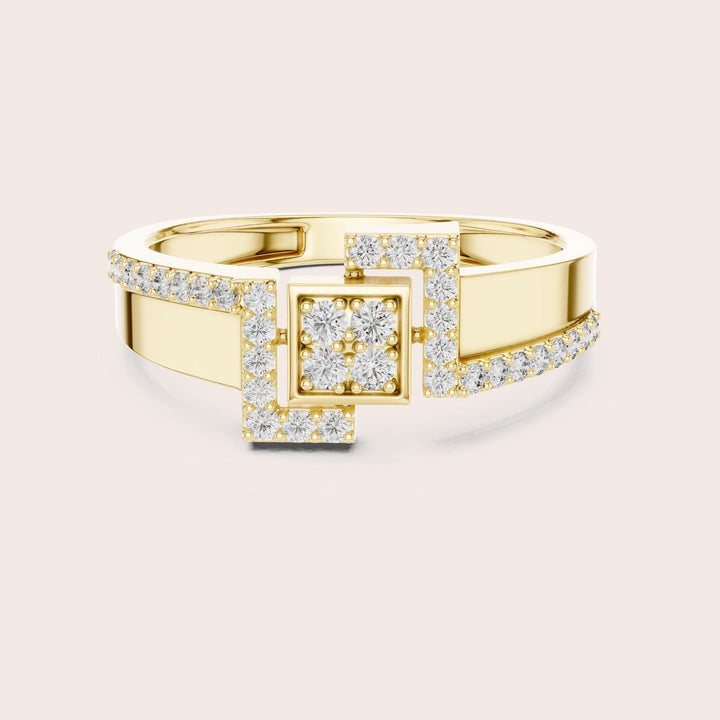 Round Cut Lab Grown Diamond Half Eternity Band, 0.33ct Total, Solid Gold