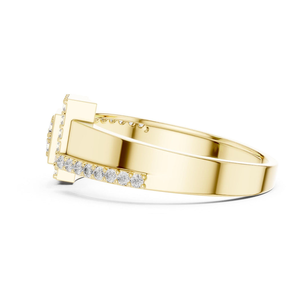 Round Cut Lab Grown Diamond Half Eternity Band, 0.33ct Total, Solid Gold