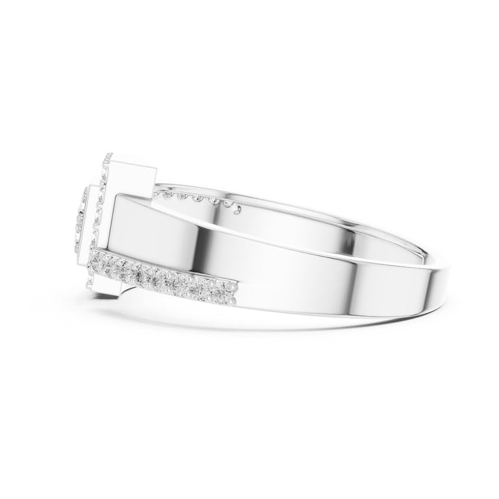 Round Cut Lab Grown Diamond Half Eternity Band, 0.33ct Total, Solid Gold