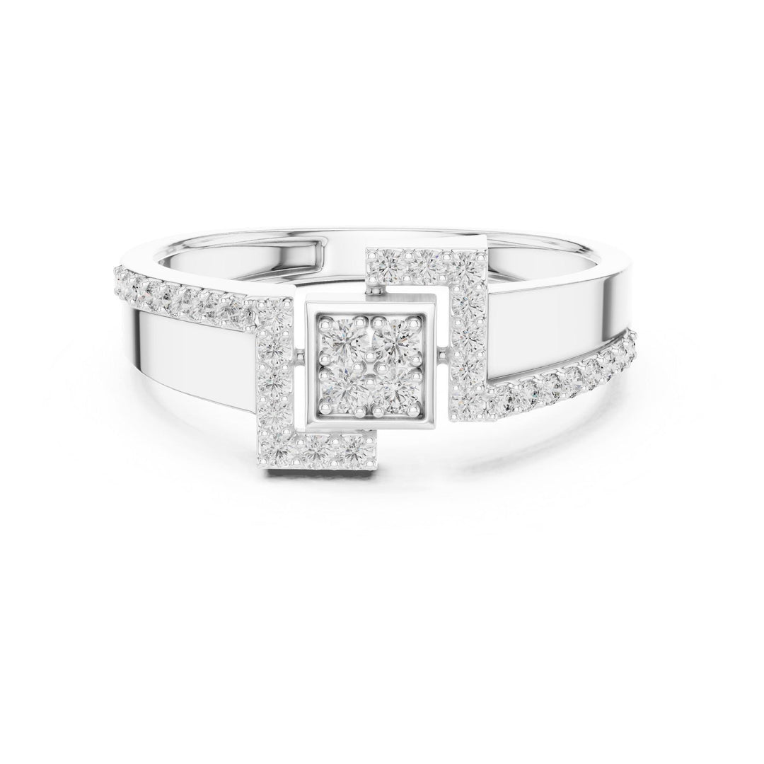Round Cut Lab Grown Diamond Half Eternity Band, 0.33ct Total, Solid Gold