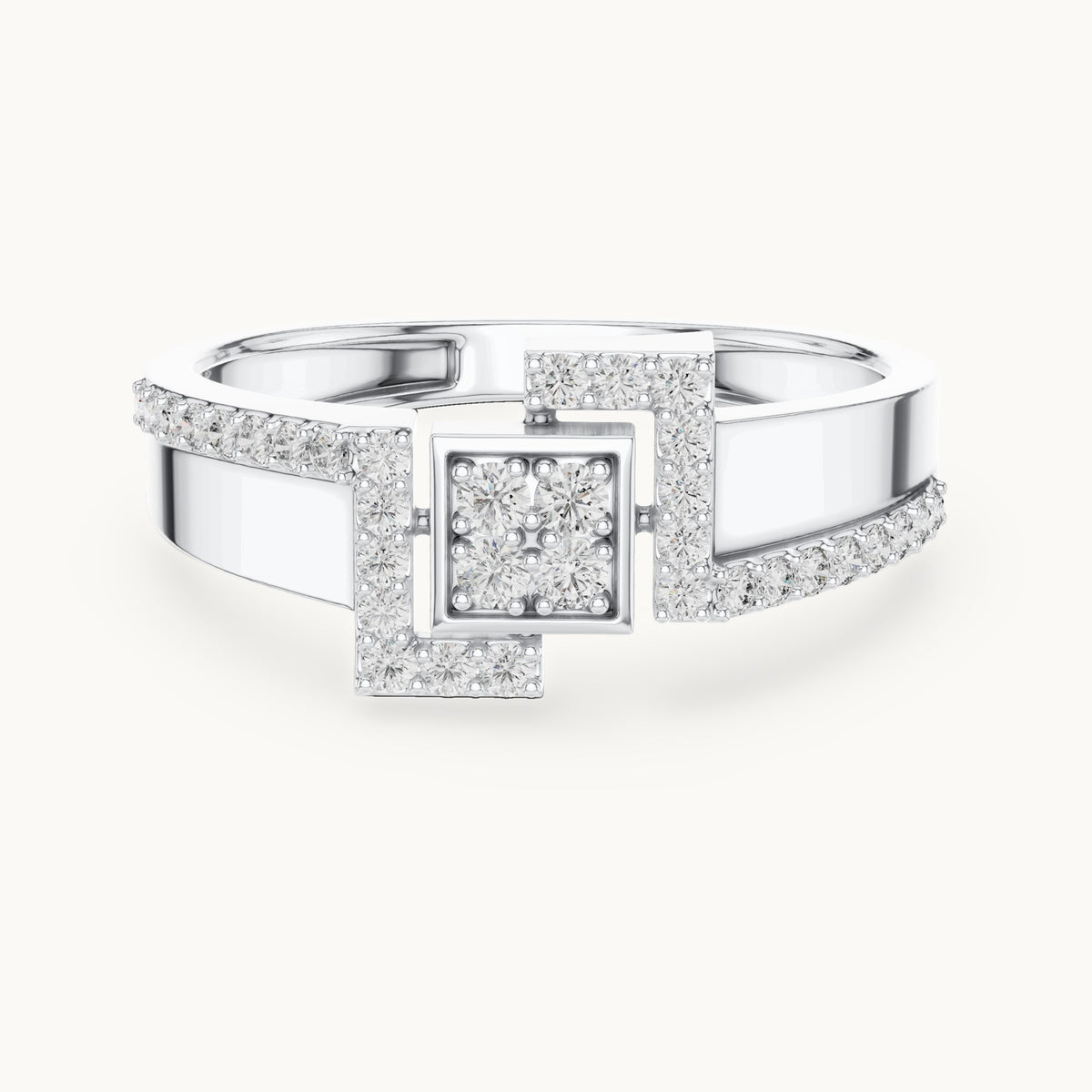 Round cut lab-grown diamond half eternity band, 0.33 CT TW, solid gold, view 6