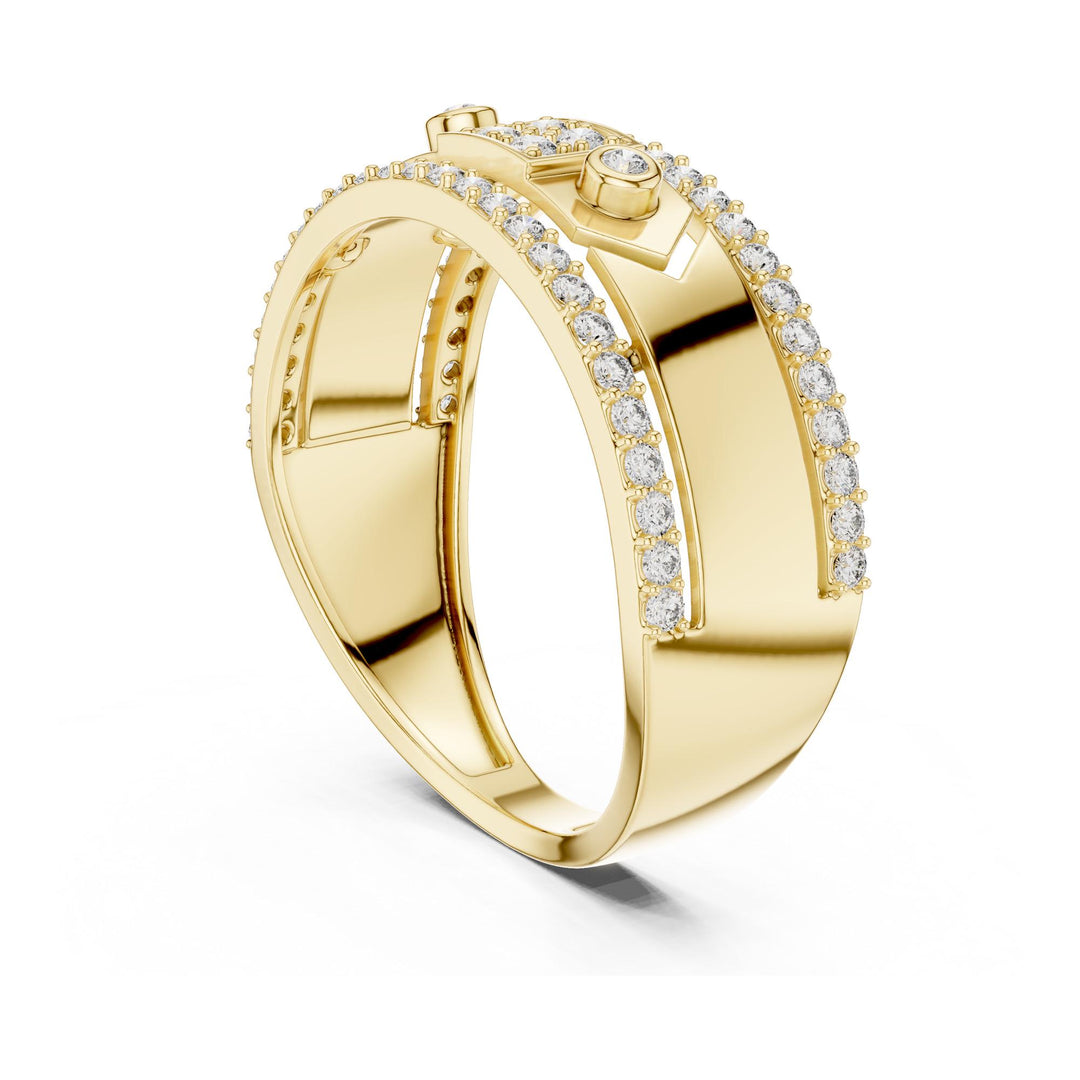 Round Cut Lab Grown Diamond Half Eternity Band, 0.48ct Total, Solid Gold