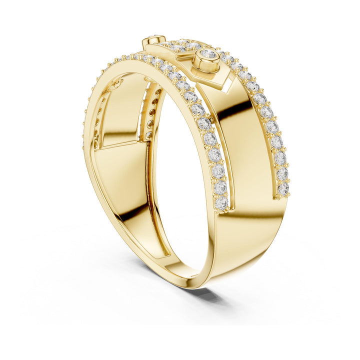 Round Cut Lab Grown Diamond Half Eternity Band, 0.48ct Total, Solid Gold