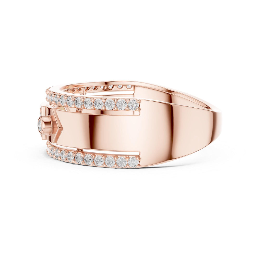 Round Cut Lab Grown Diamond Half Eternity Band, 0.48ct Total, Solid Gold
