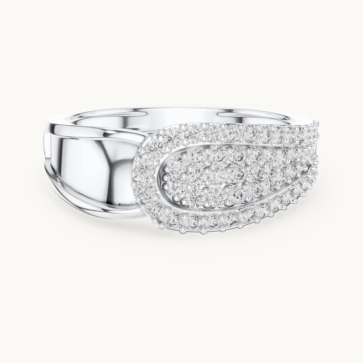 Round cut lab-grown diamond half eternity band, 0.64 CT TW, solid gold, view 6