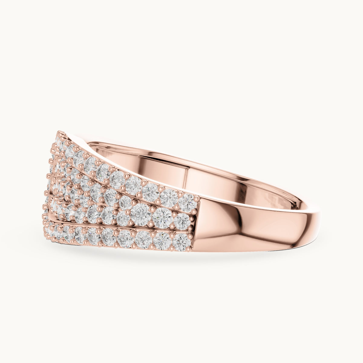 Round cut lab-grown diamond half eternity band, 0.64 CT TW, solid gold, view 8