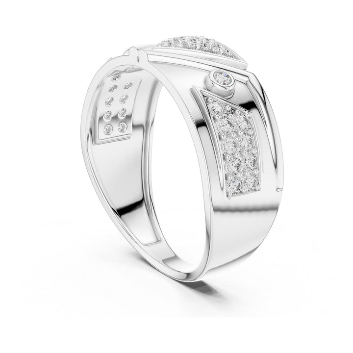 Round Cut Lab Grown Diamond Half Eternity Band, 0.40ct Total, Solid Gold