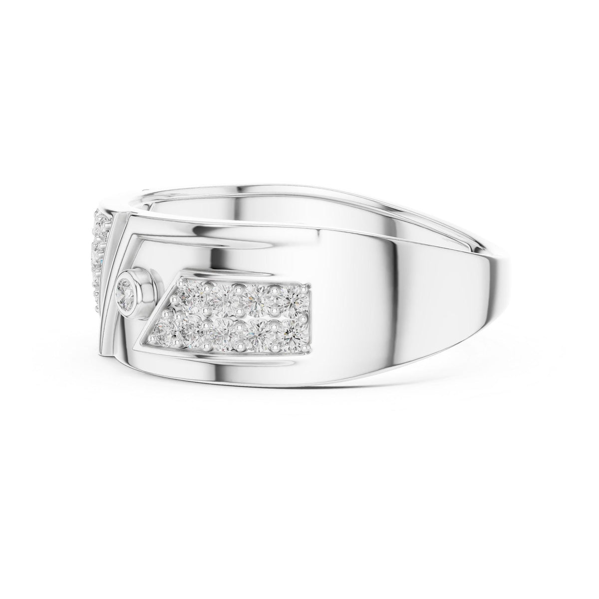 Round cut lab-grown diamond half eternity band, 0.40 CT TW, solid gold, view 5