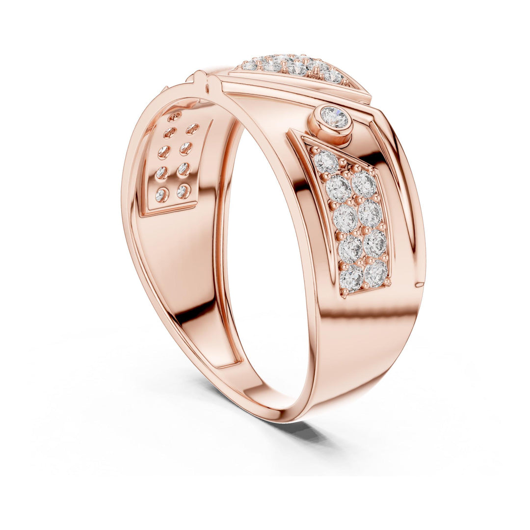Round Cut Lab Grown Diamond Half Eternity Band, 0.40ct Total, Solid Gold