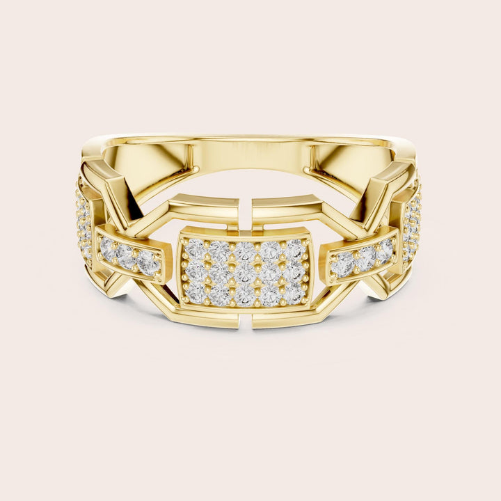 Round Cut Lab Grown Diamond Half Eternity Band, 0.46ct Total, Solid Gold