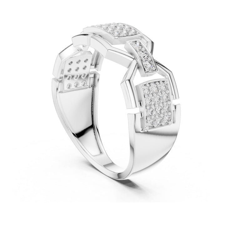 Round Cut Lab Grown Diamond Half Eternity Band, 0.46ct Total, Solid Gold