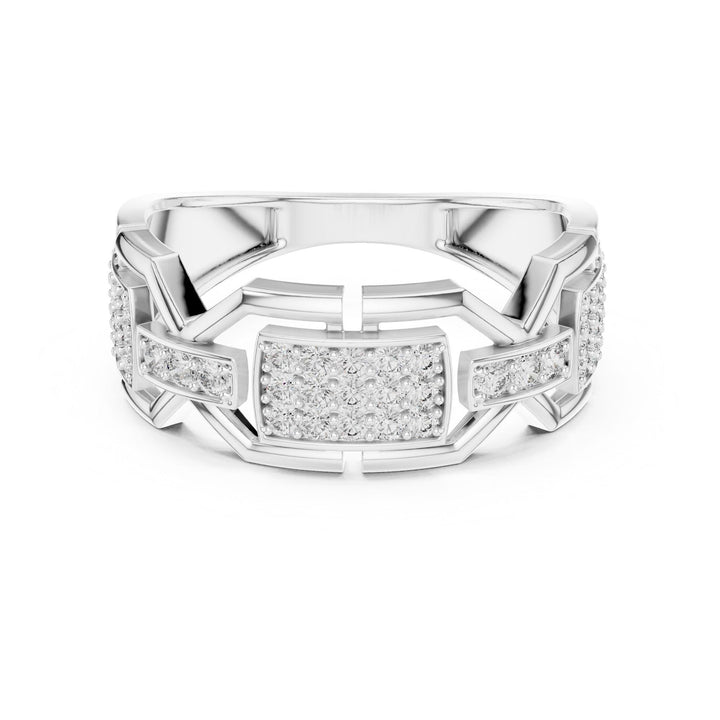 Round Cut Lab Grown Diamond Half Eternity Band, 0.46ct Total, Solid Gold