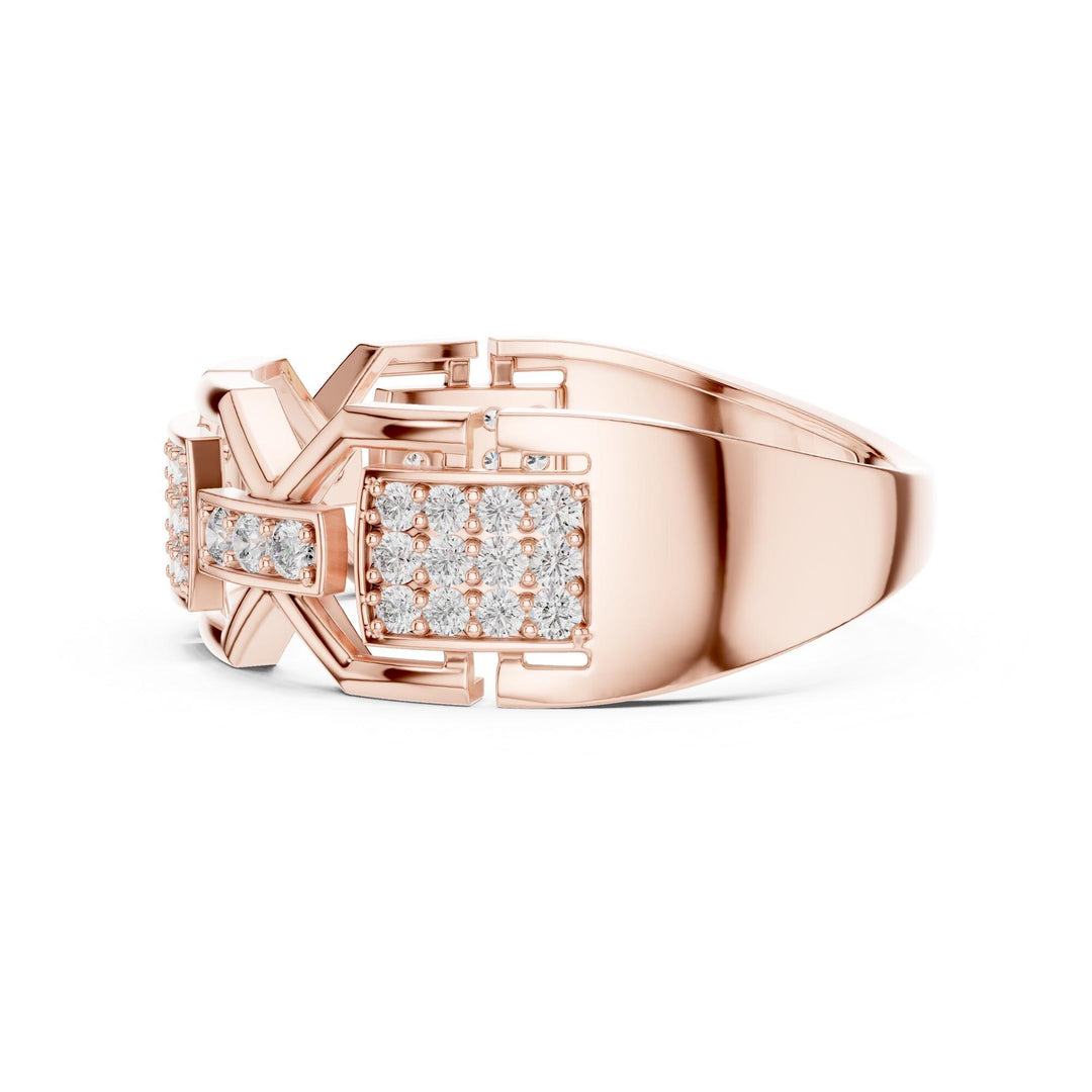 Round Cut Lab Grown Diamond Half Eternity Band, 0.46ct Total, Solid Gold