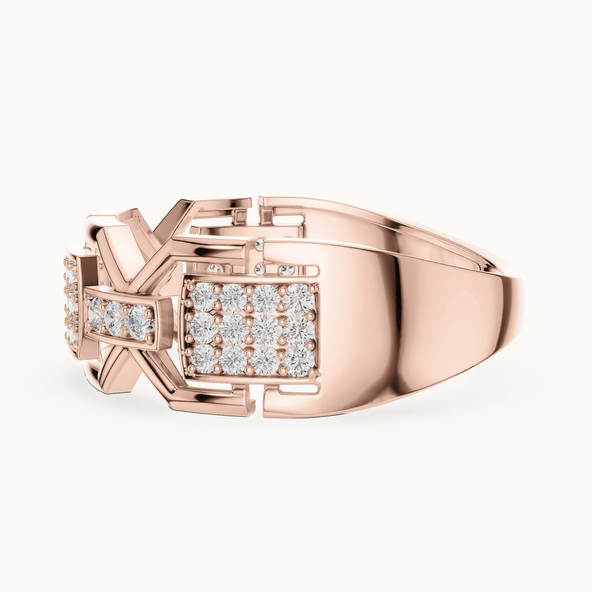 Round cut lab-grown diamond half eternity band, 0.46 CT TW, solid gold, view 8