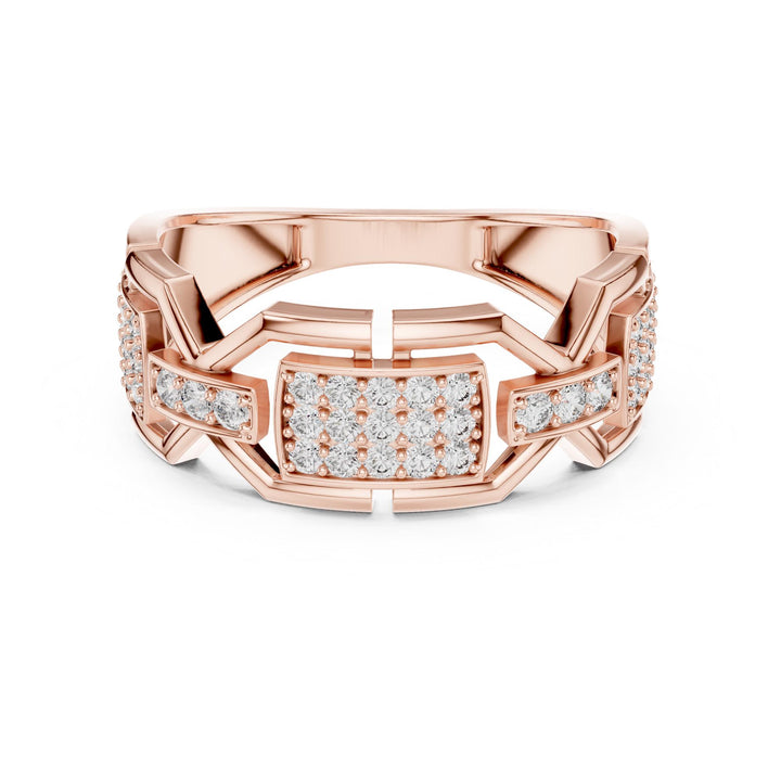 Round Cut Lab Grown Diamond Half Eternity Band, 0.46ct Total, Solid Gold