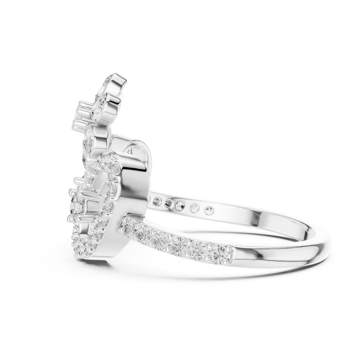 Pear Cut Lab Grown Diamond Half Eternity Band, 0.55ct Total, Solid Gold