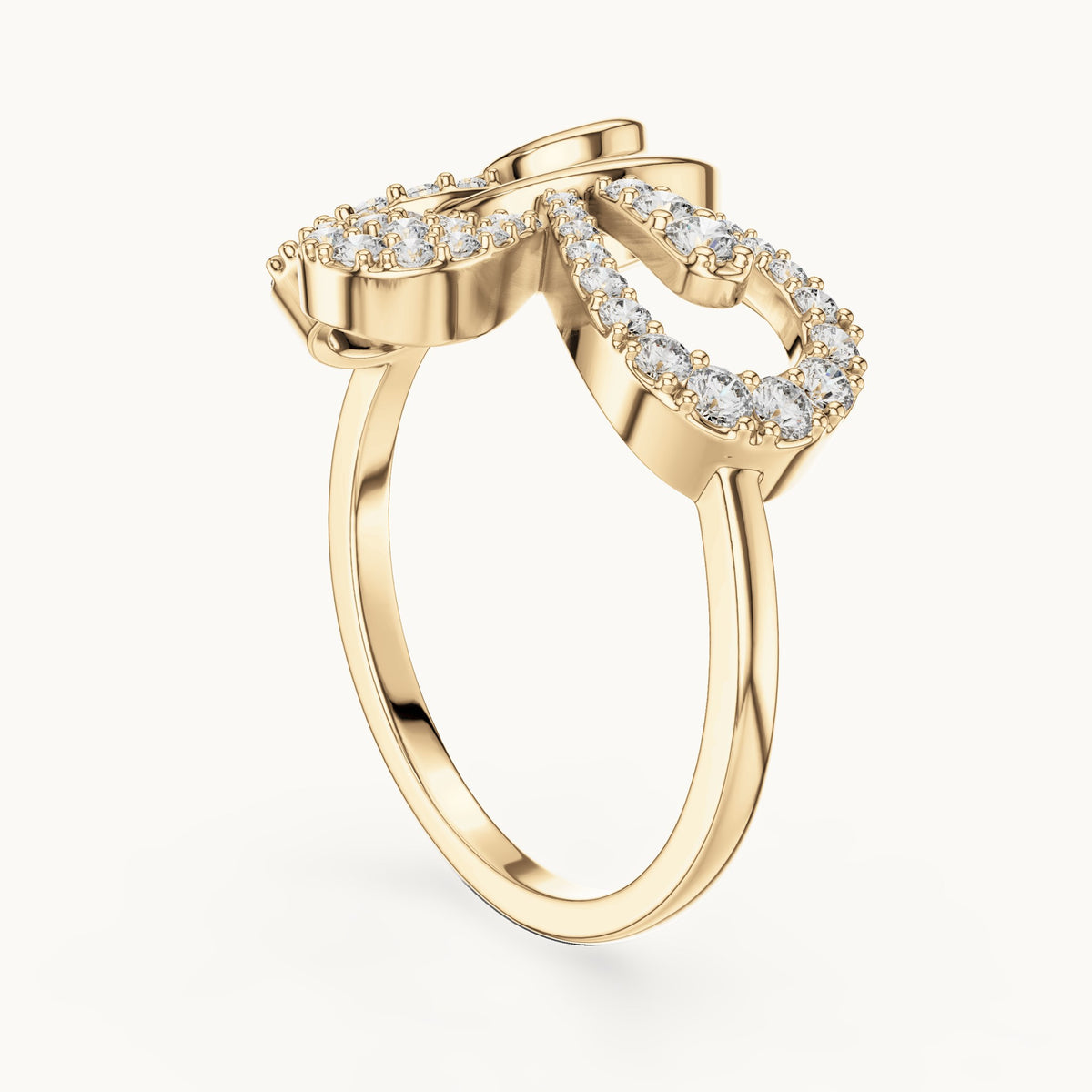 Round cut lab-grown diamond half eternity band in 14K yellow gold, 0.42 CT TW, view 2