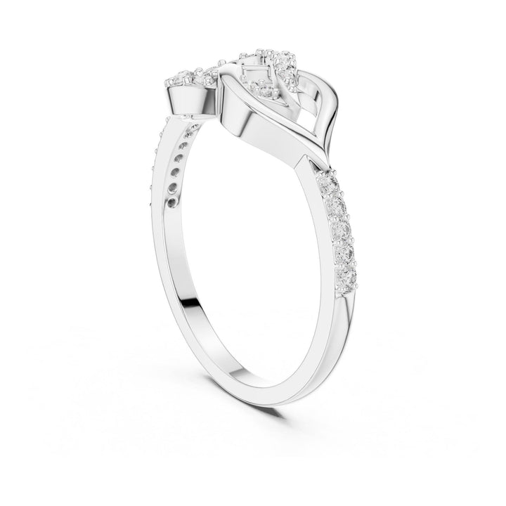 Round Cut Lab Grown Diamond Half Eternity Band, 0.25ct Total, Solid Gold