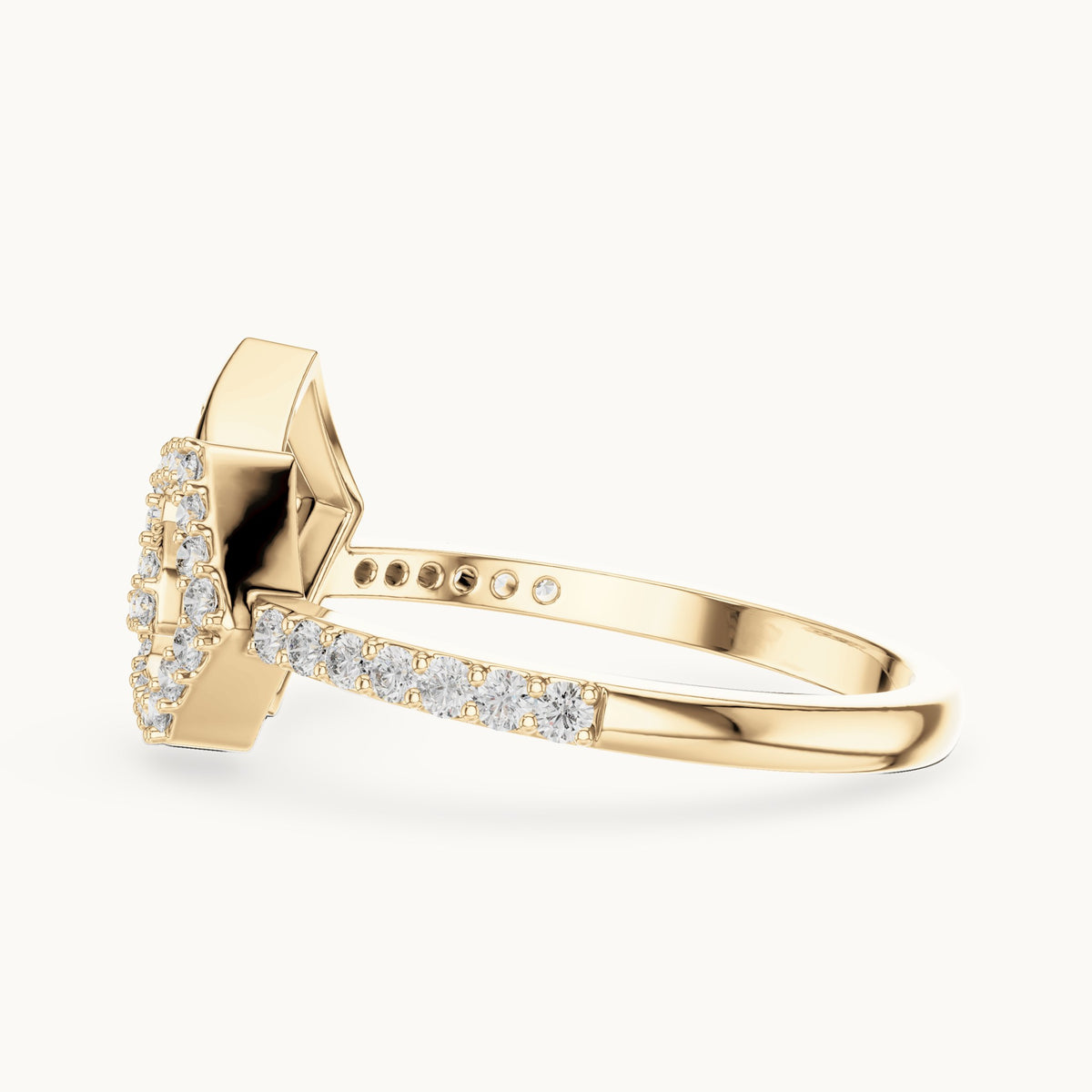 Round cut lab-grown diamond half eternity band in 14K yellow gold, 0.26 CT TW, view 3