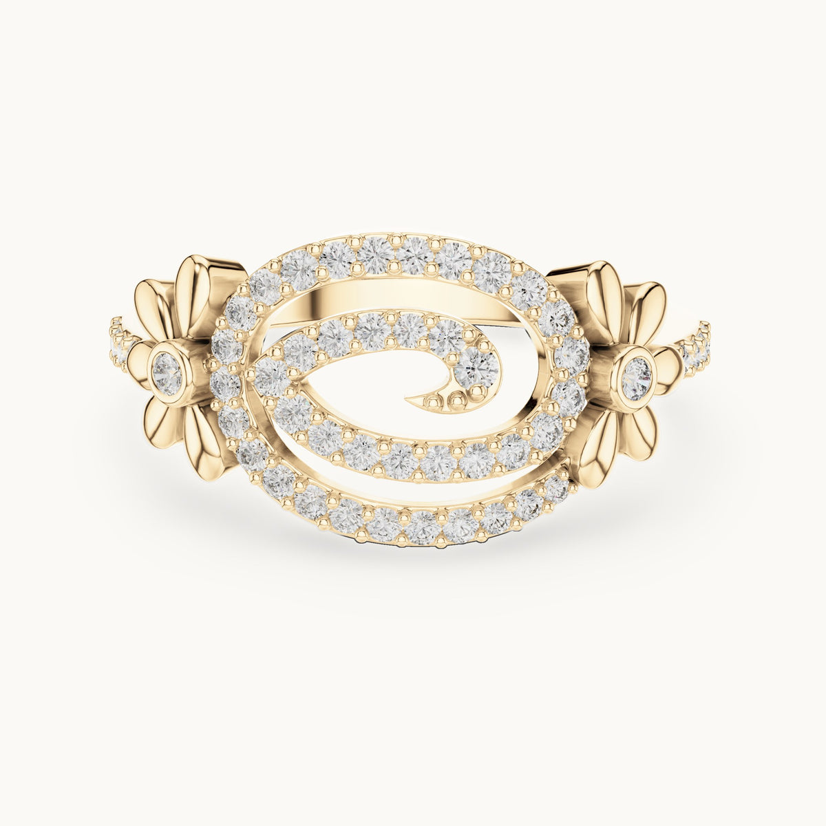 Round cut lab-grown diamond half eternity band in 14K yellow gold, 0.34 CT TW, view 1