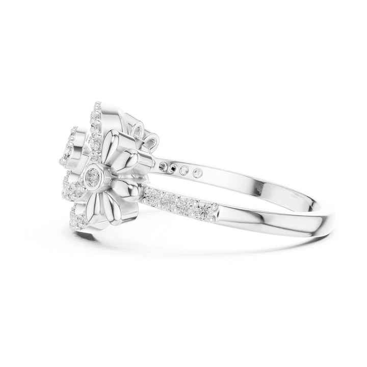 Round Cut Lab Grown Diamond Half Eternity Band, 0.34ct Total, Solid Gold