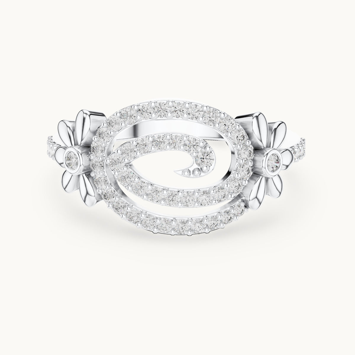 Round cut lab-grown diamond half eternity band in 14K white gold, 0.34 CT TW, view 3