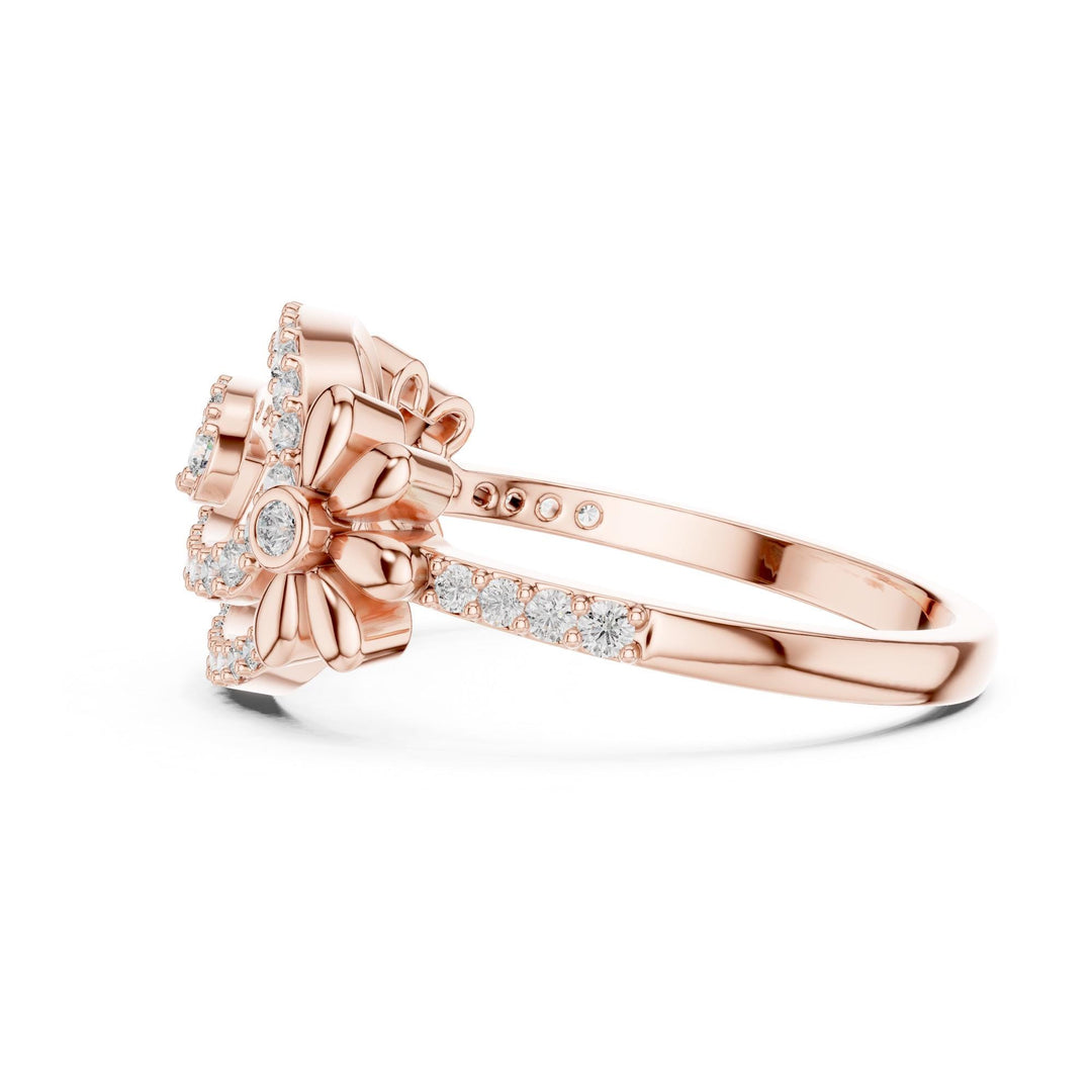 Round Cut Lab Grown Diamond Half Eternity Band, 0.34ct Total, Solid Gold