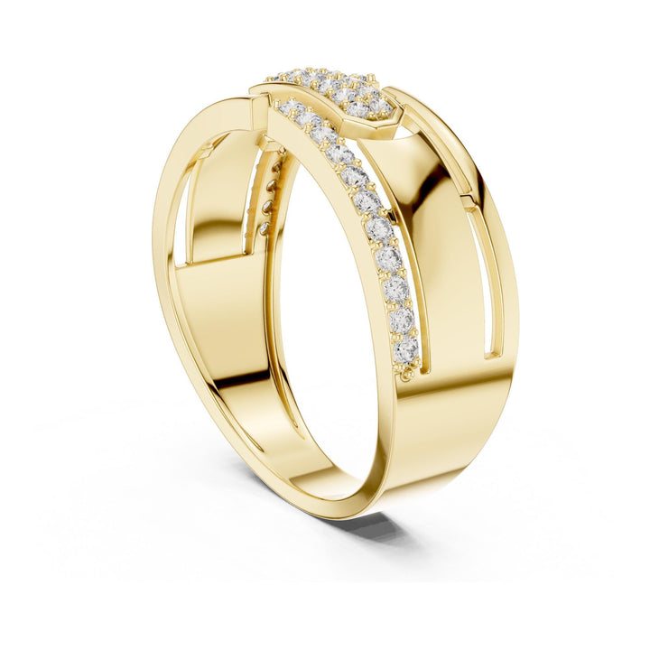 Round Cut Lab Grown Diamond Half Eternity Band, 0.32ct Total, Solid Gold