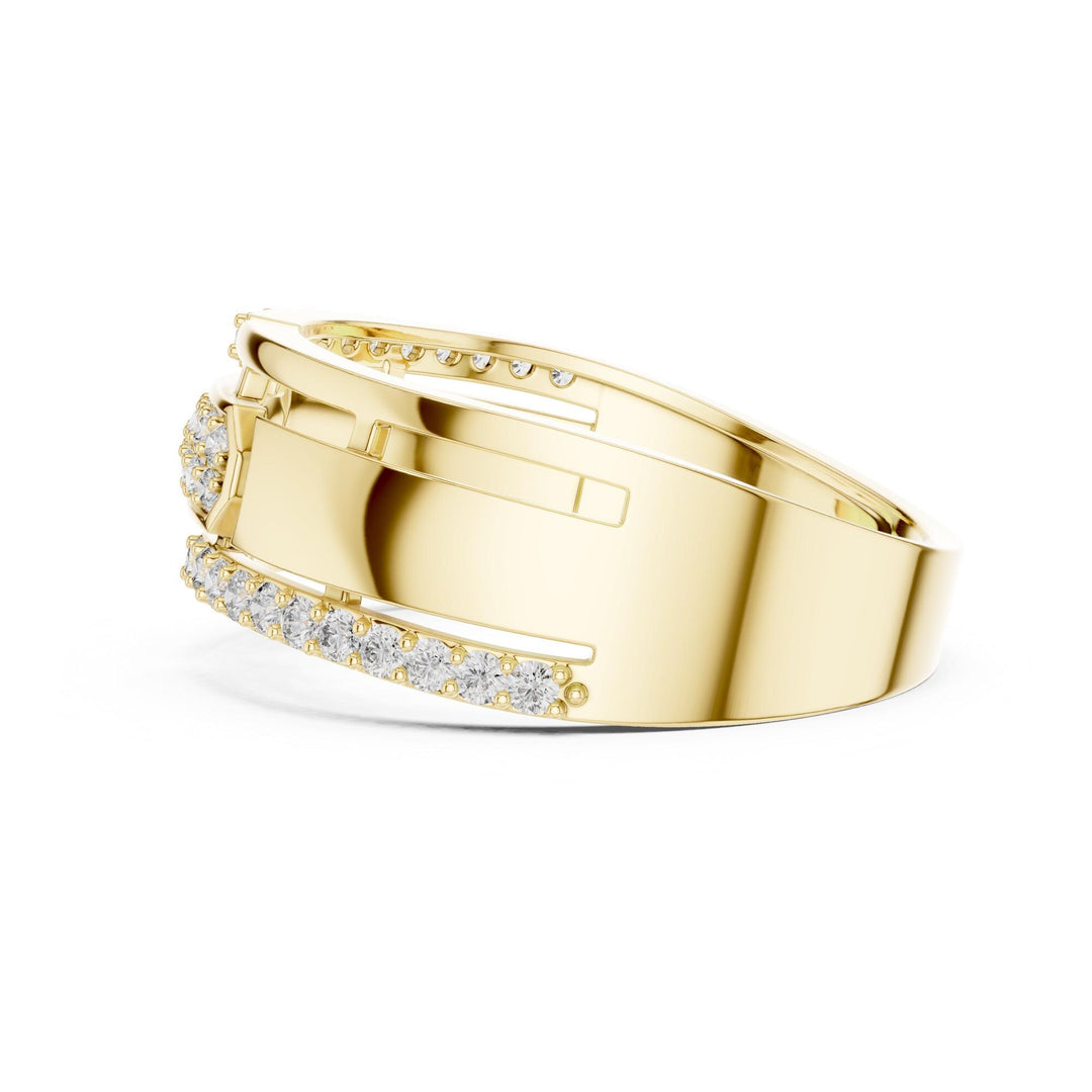 Round Cut Lab Grown Diamond Half Eternity Band, 0.32ct Total, Solid Gold
