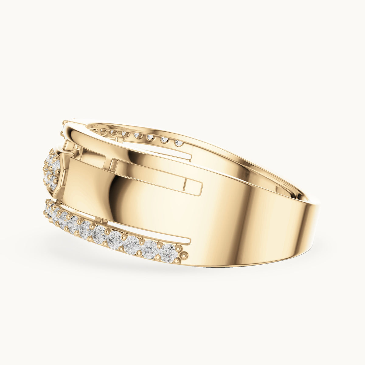 Round cut lab-grown diamond half eternity band, 0.32 CT TW, solid gold, view 3
